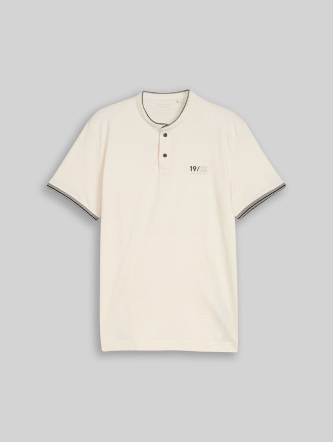 Poloshirt mit Stehkragen von Men, Gardenia White