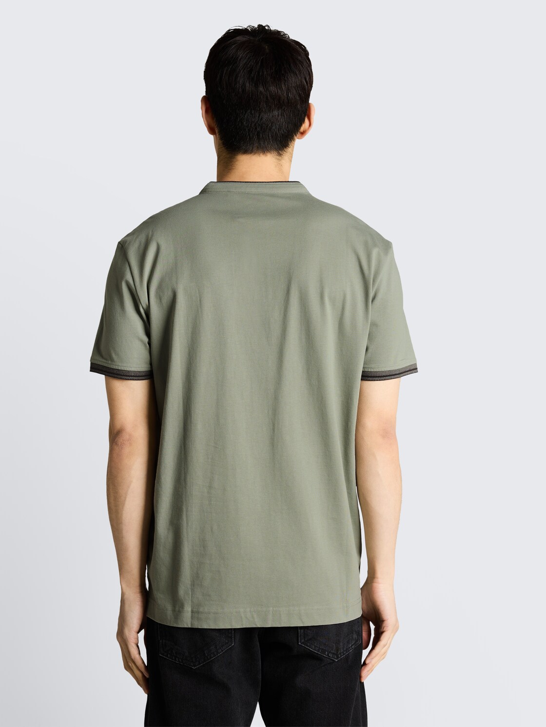 Poloshirt mit Stehkragen - Greyish Shadow Olive