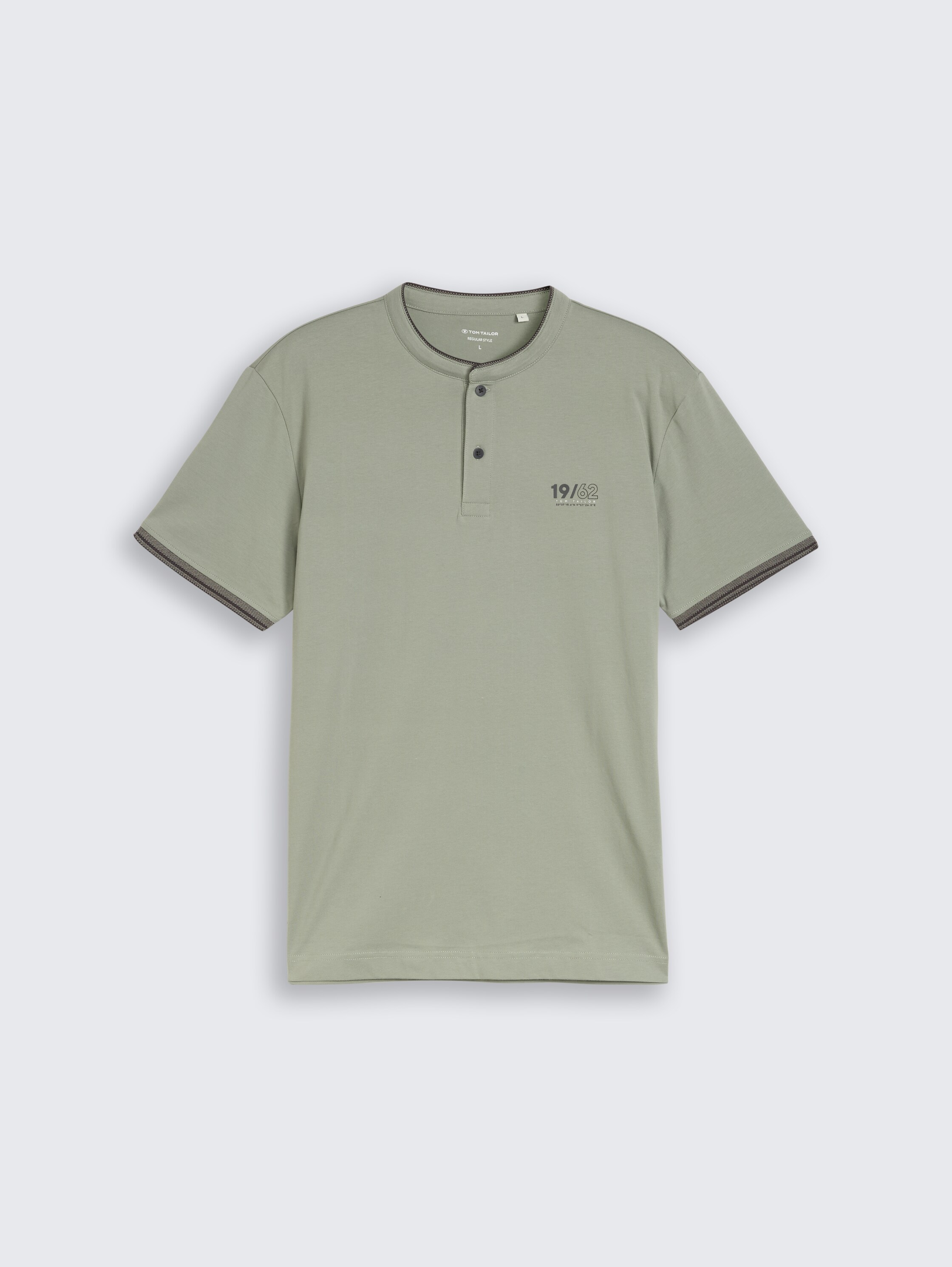 Poloshirt mit Stehkragen - Greyish Shadow Olive