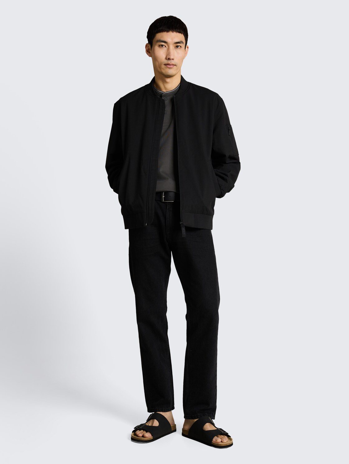 Poloshirt mit Stehkragen - Tarmac Grey