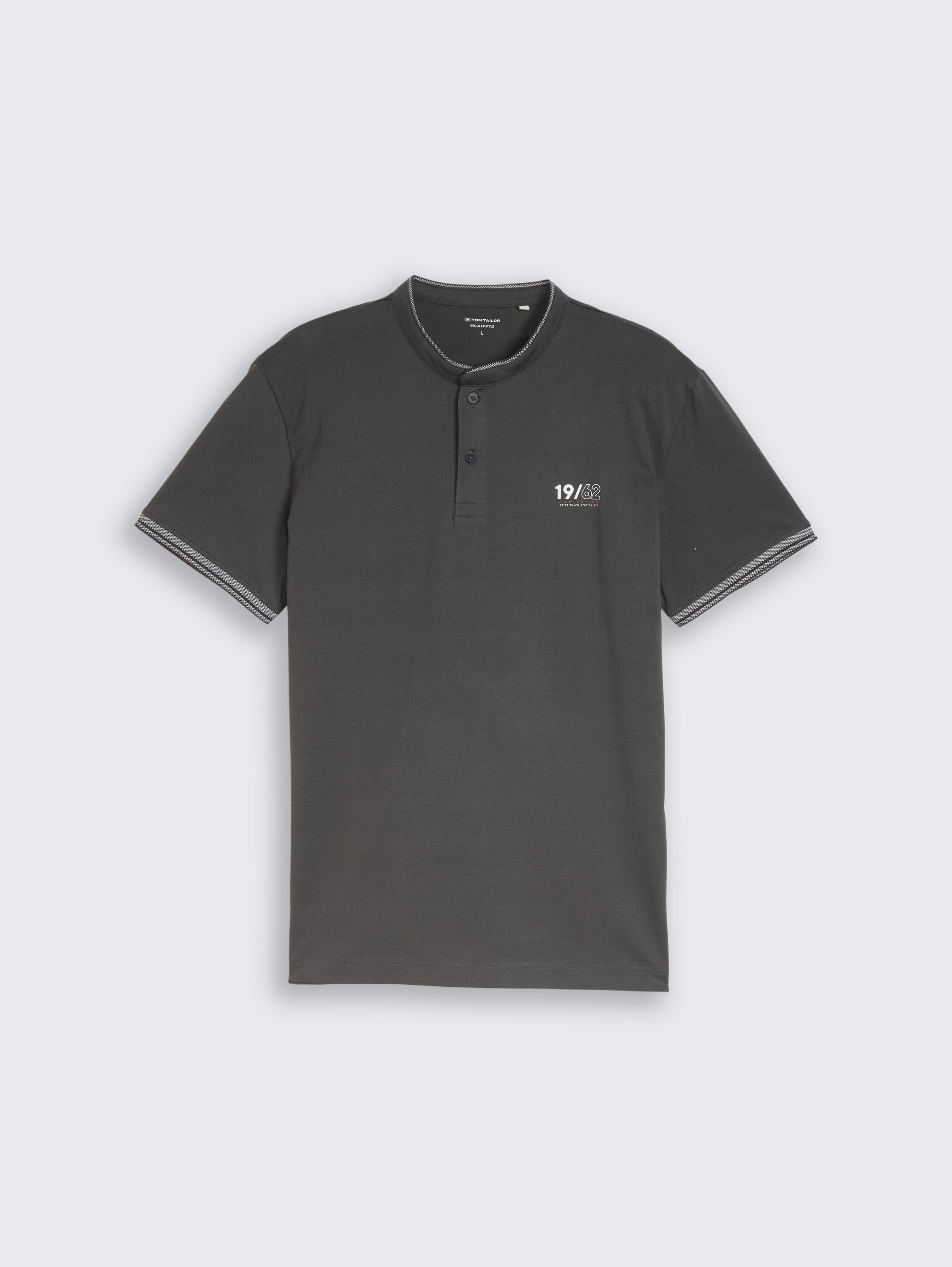 Polo shirt with stand-up collar - Tarmac Grey