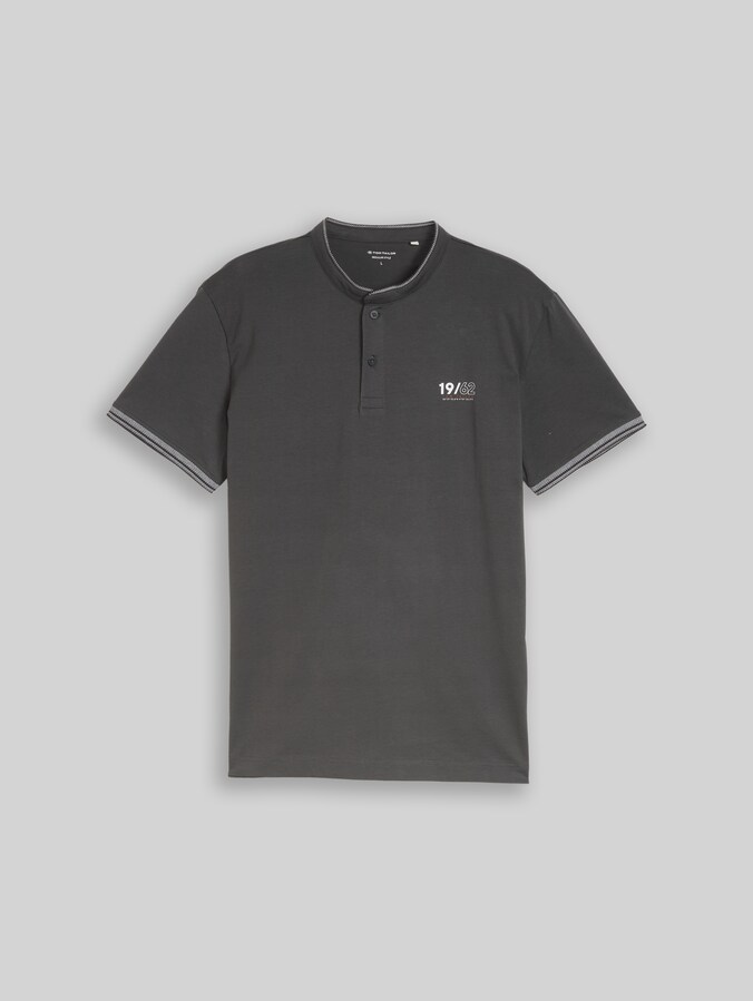 Poloshirt mit Stehkragen von Men, Tarmac Grey