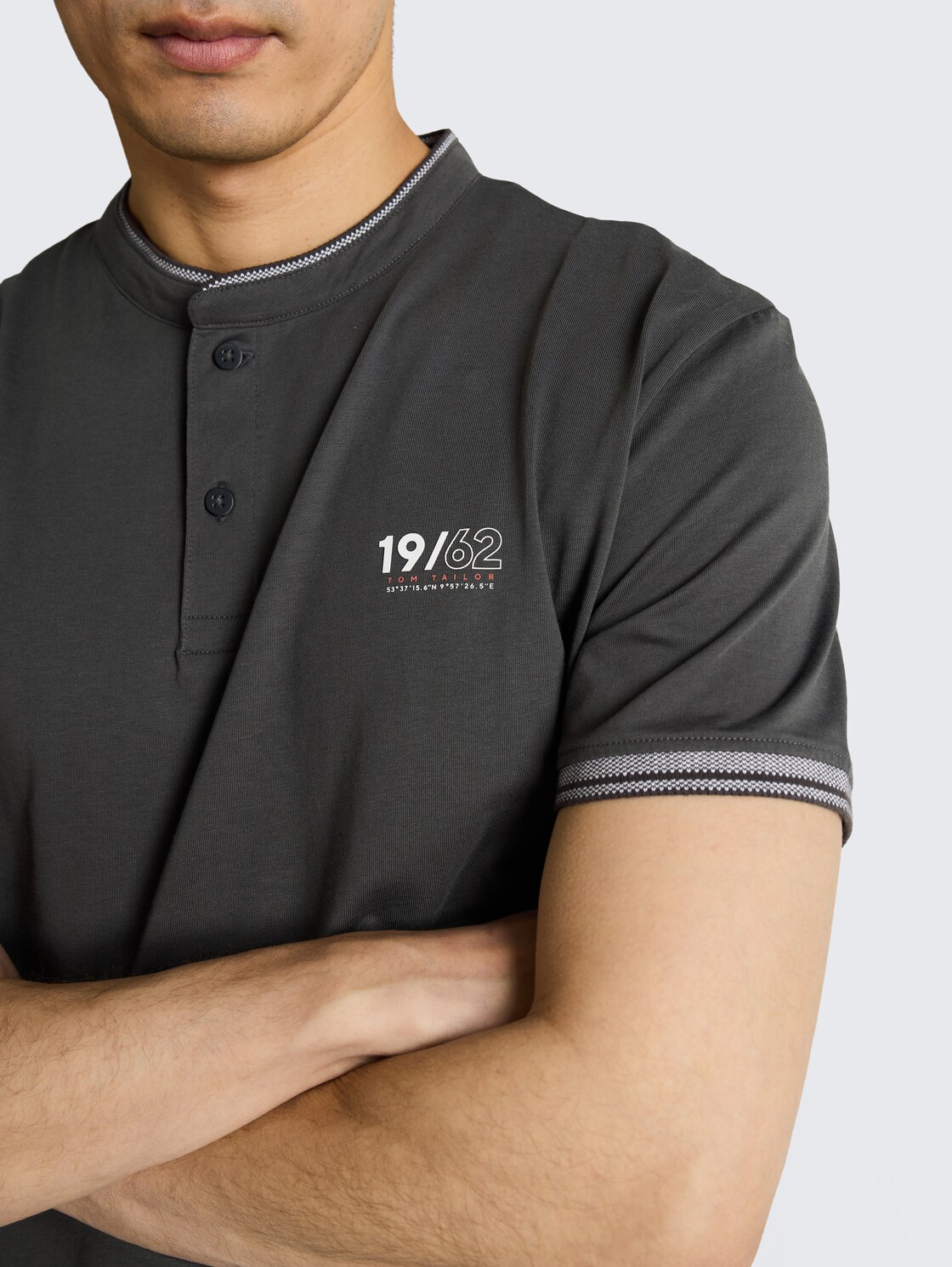 Poloshirt mit Stehkragen - Tarmac Grey