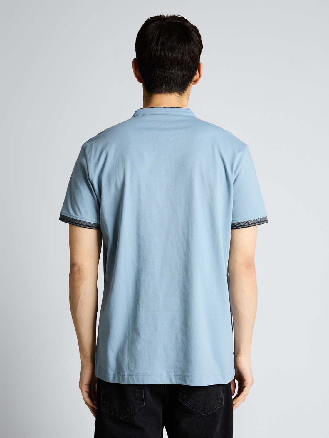 Poloshirt mit Stehkragen - mountain spring blue