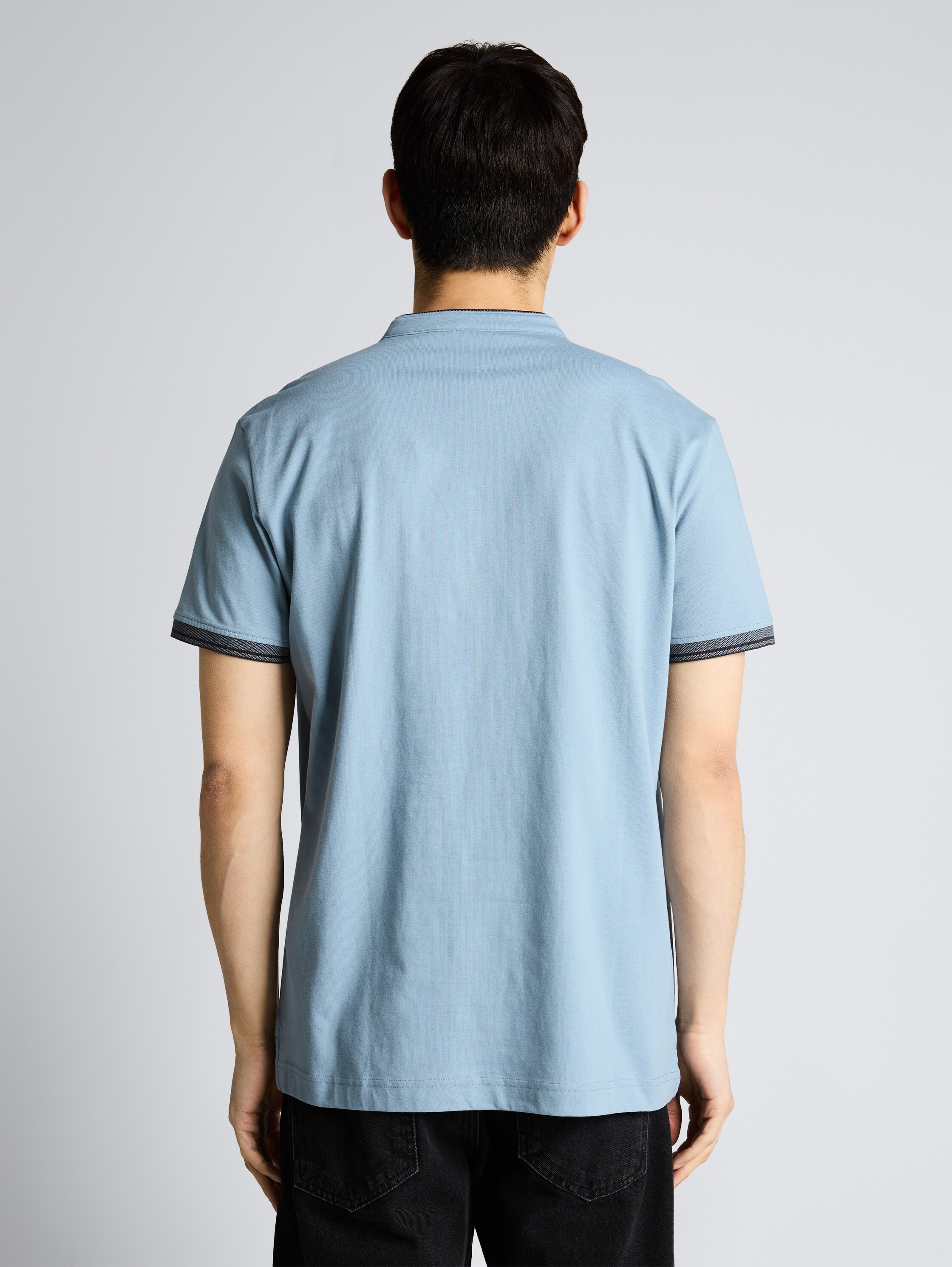 Poloshirt mit Stehkragen - mountain spring blue