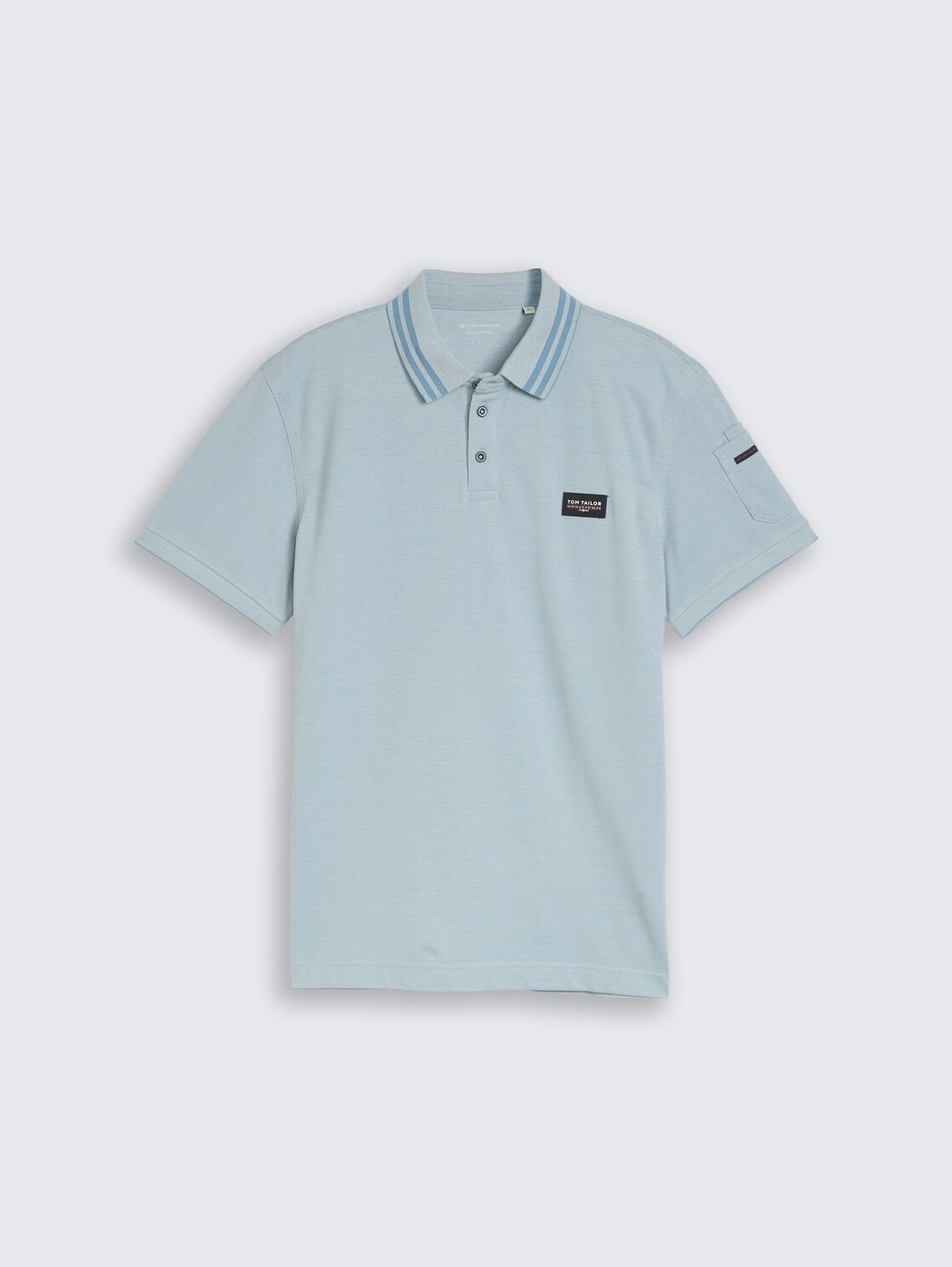 Poloshirt mit Ärmeltasche - blue white two tone