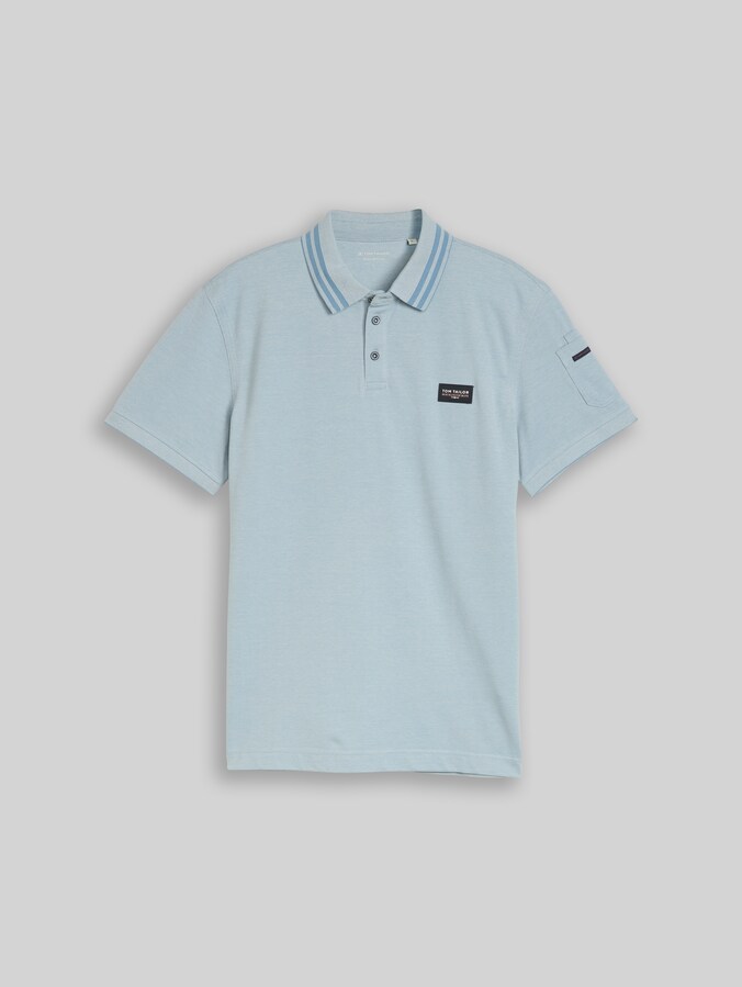 Poloshirt mit Ärmeltasche von Men, blue white two tone