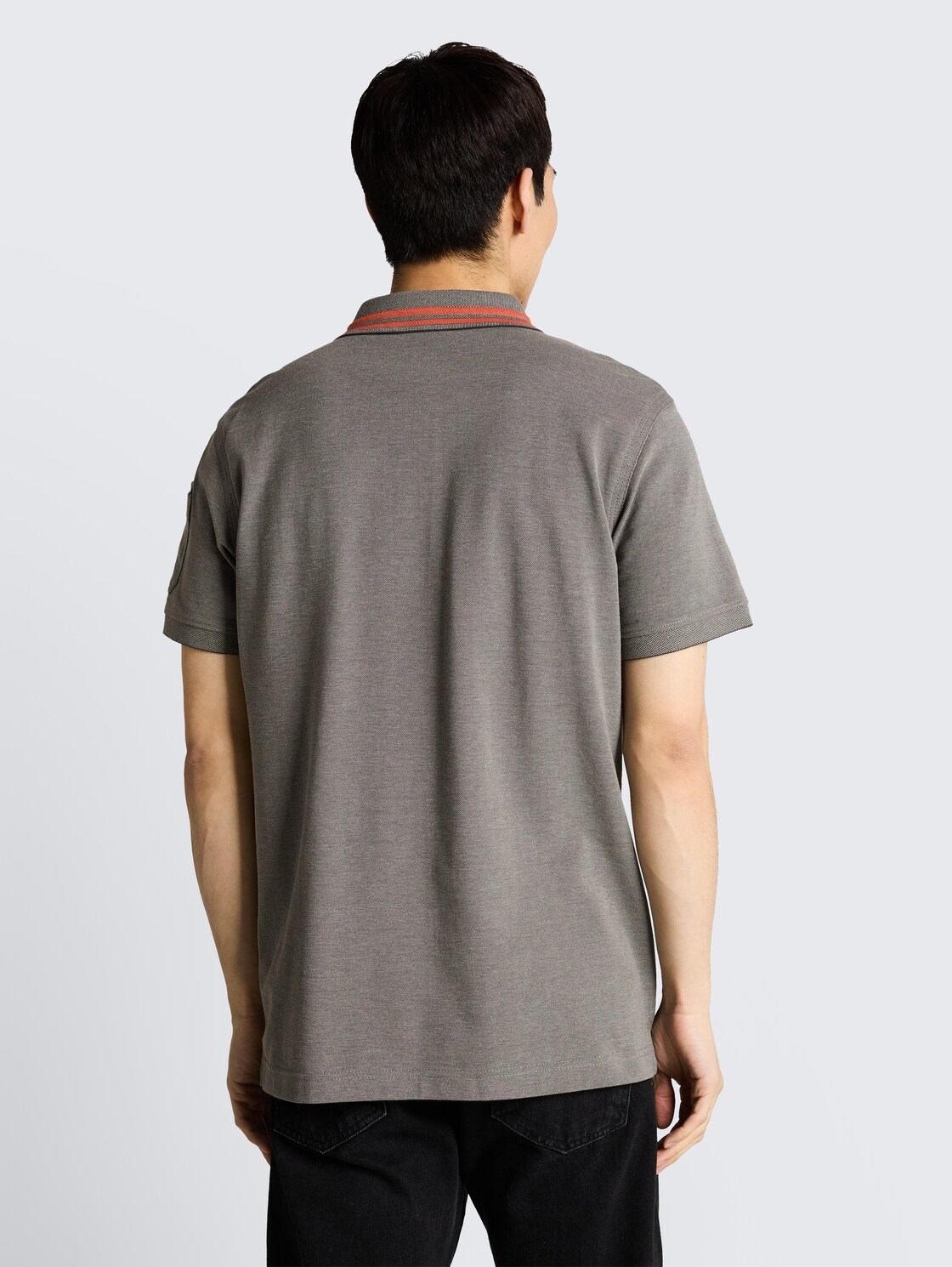 Poloshirt mit Ärmeltasche - olive green grey two tone