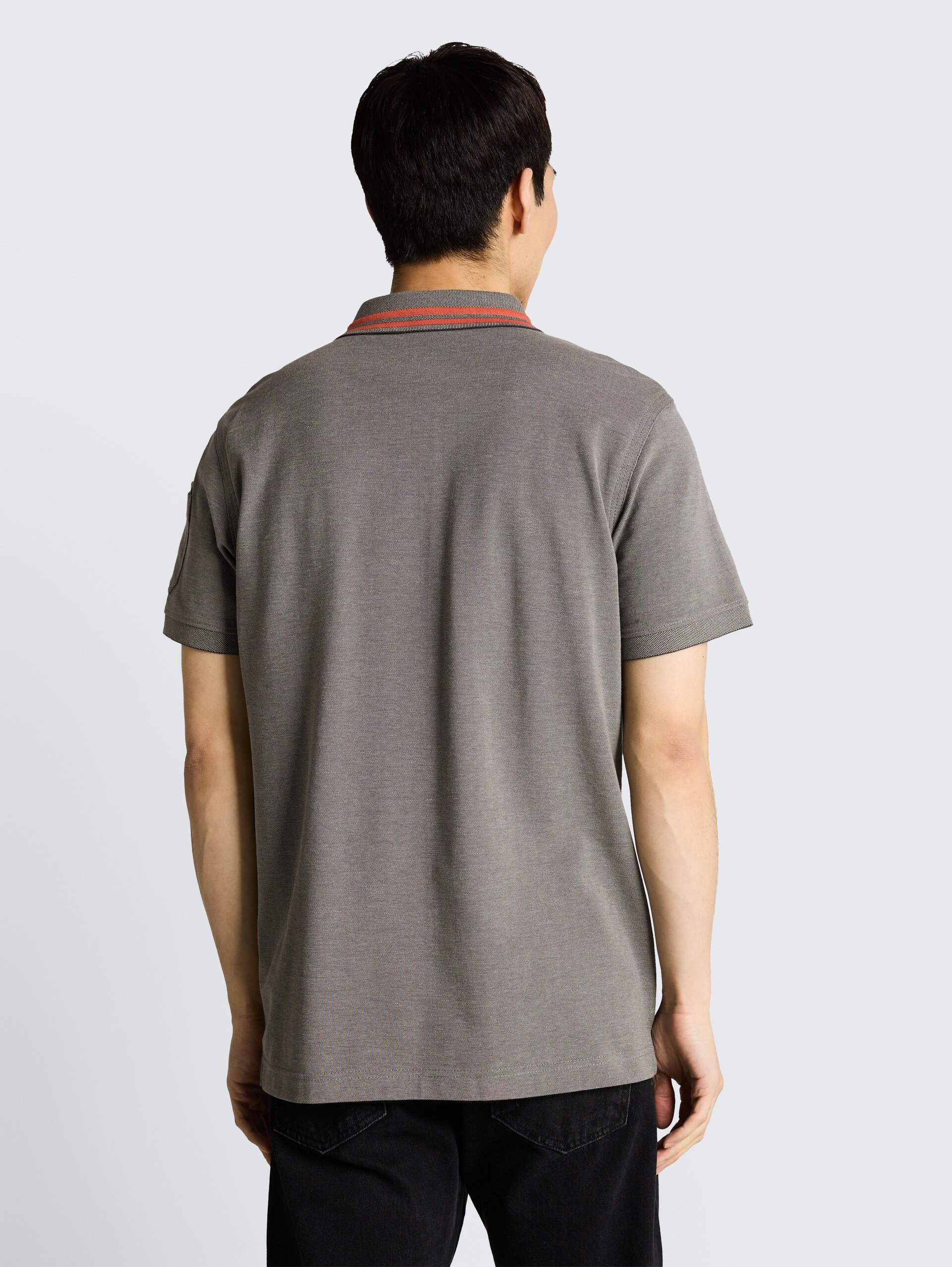 Poloshirt mit Ärmeltasche - olive green grey two tone
