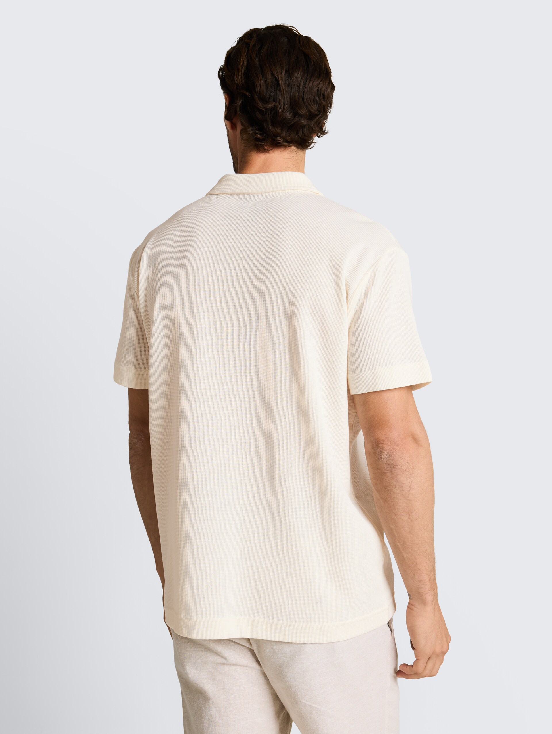 Resort Poloshirt im Used-Look - Gardenia White