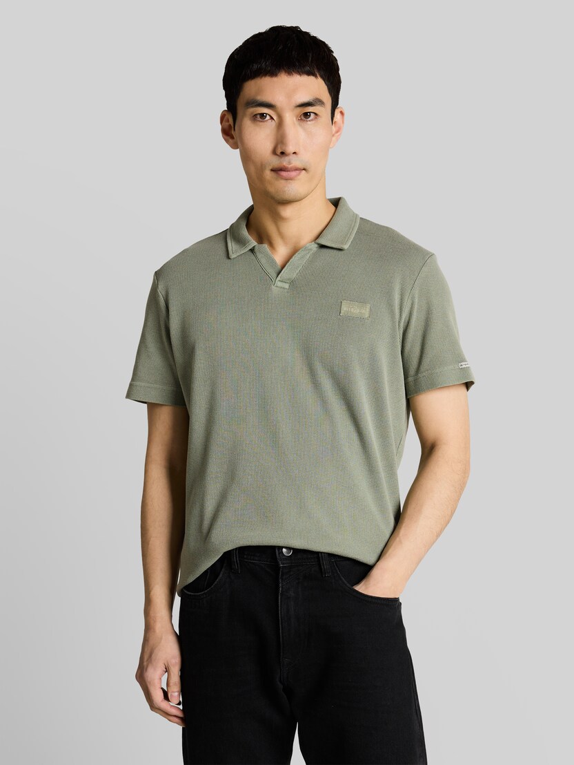 Resort poloshirt in used-look door Men, Greyish Shadow Olive