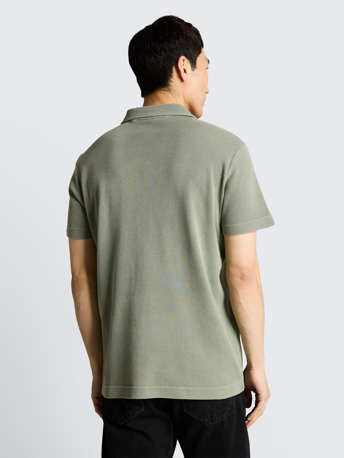 Resort Poloshirt im Used-Look - Greyish Shadow Olive