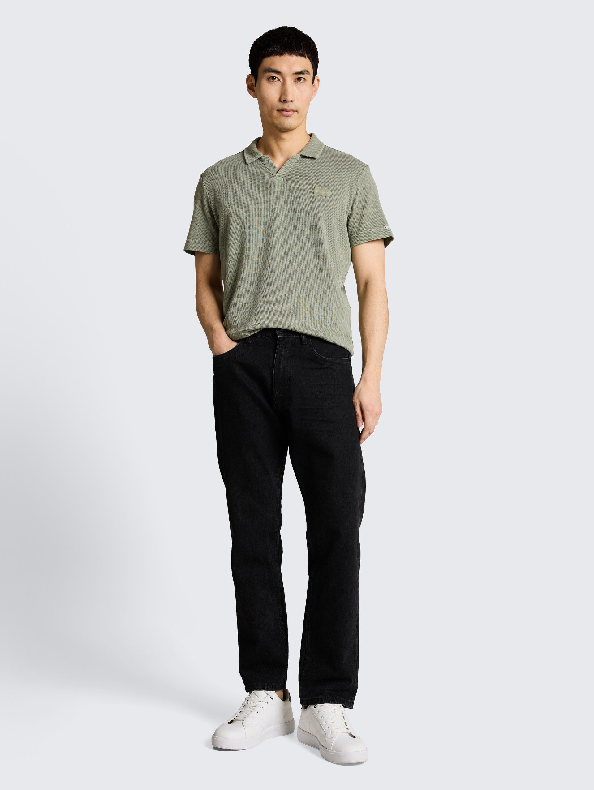 Resort poloshirt in used-look - Greyish Shadow Olive
