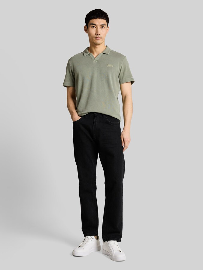Resort poloshirt in used-look door Men, Greyish Shadow Olive