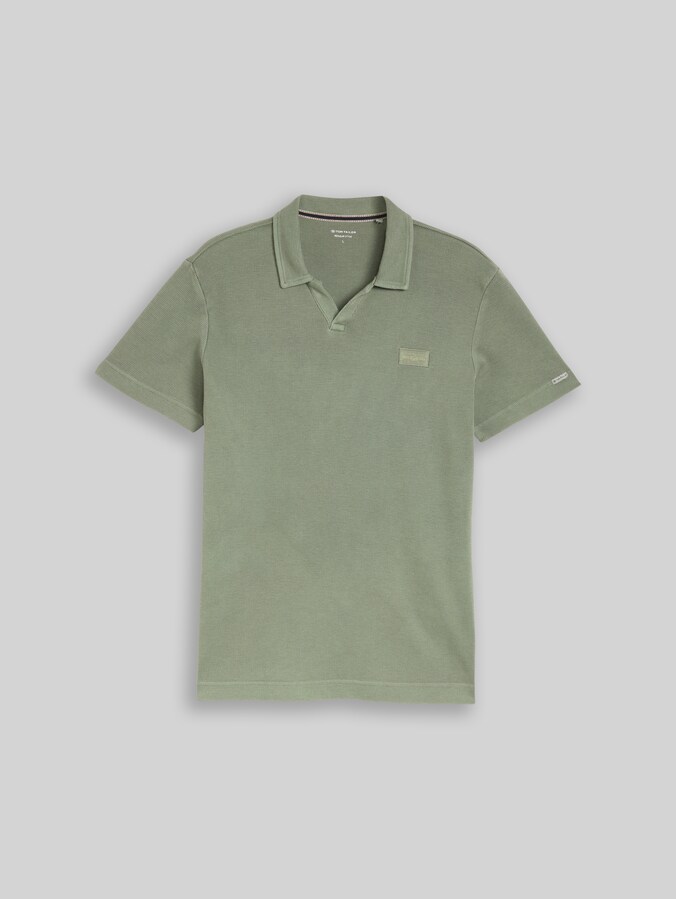 Resort polo shirt with distressed look by Men, Greyish Shadow Olive