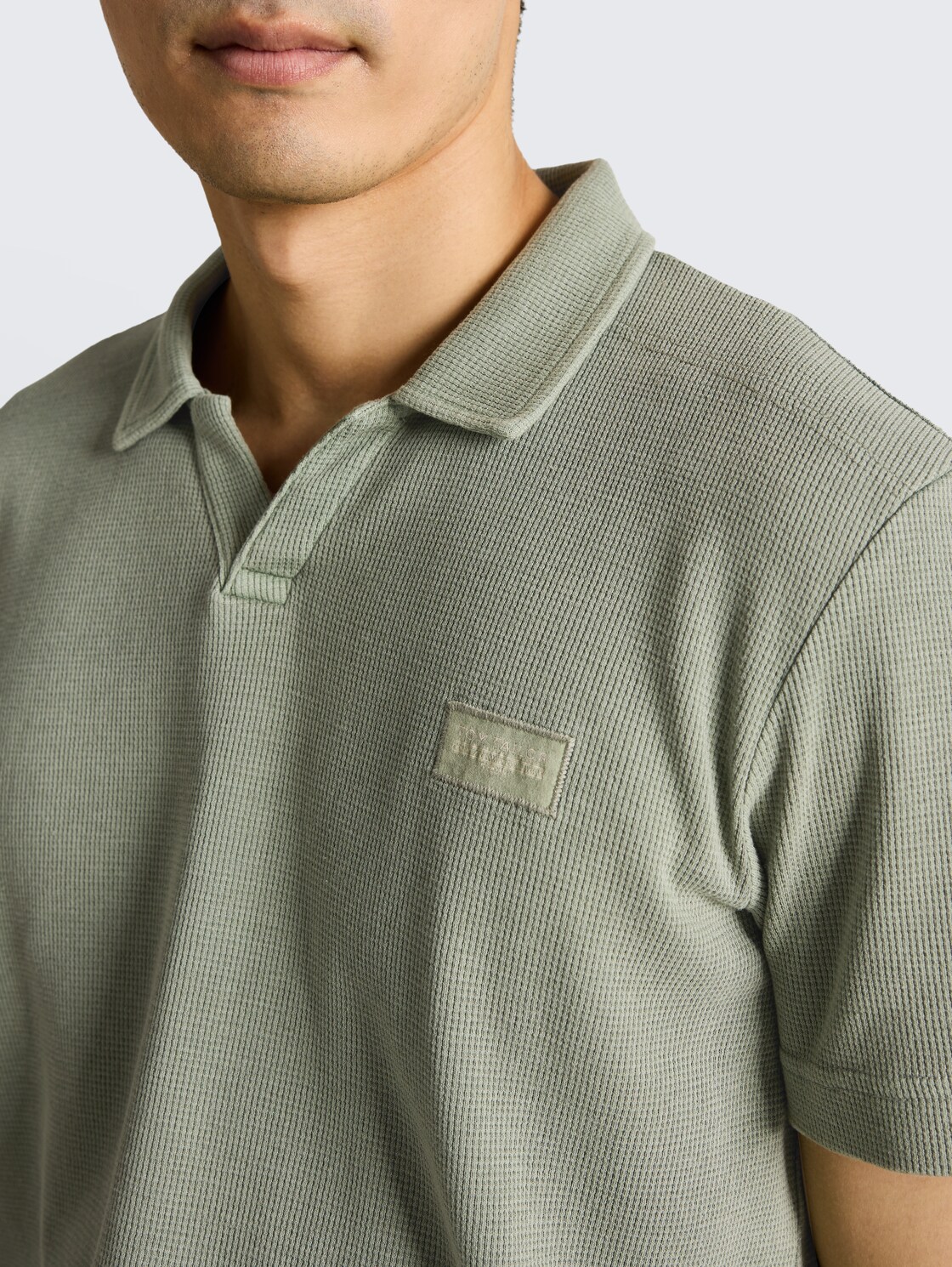 Resort Poloshirt im Used-Look - Greyish Shadow Olive