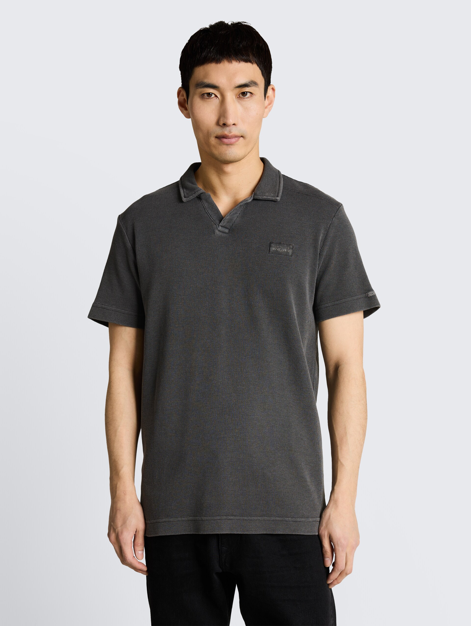 Resort poloshirt in used-look - Tarmac Grey