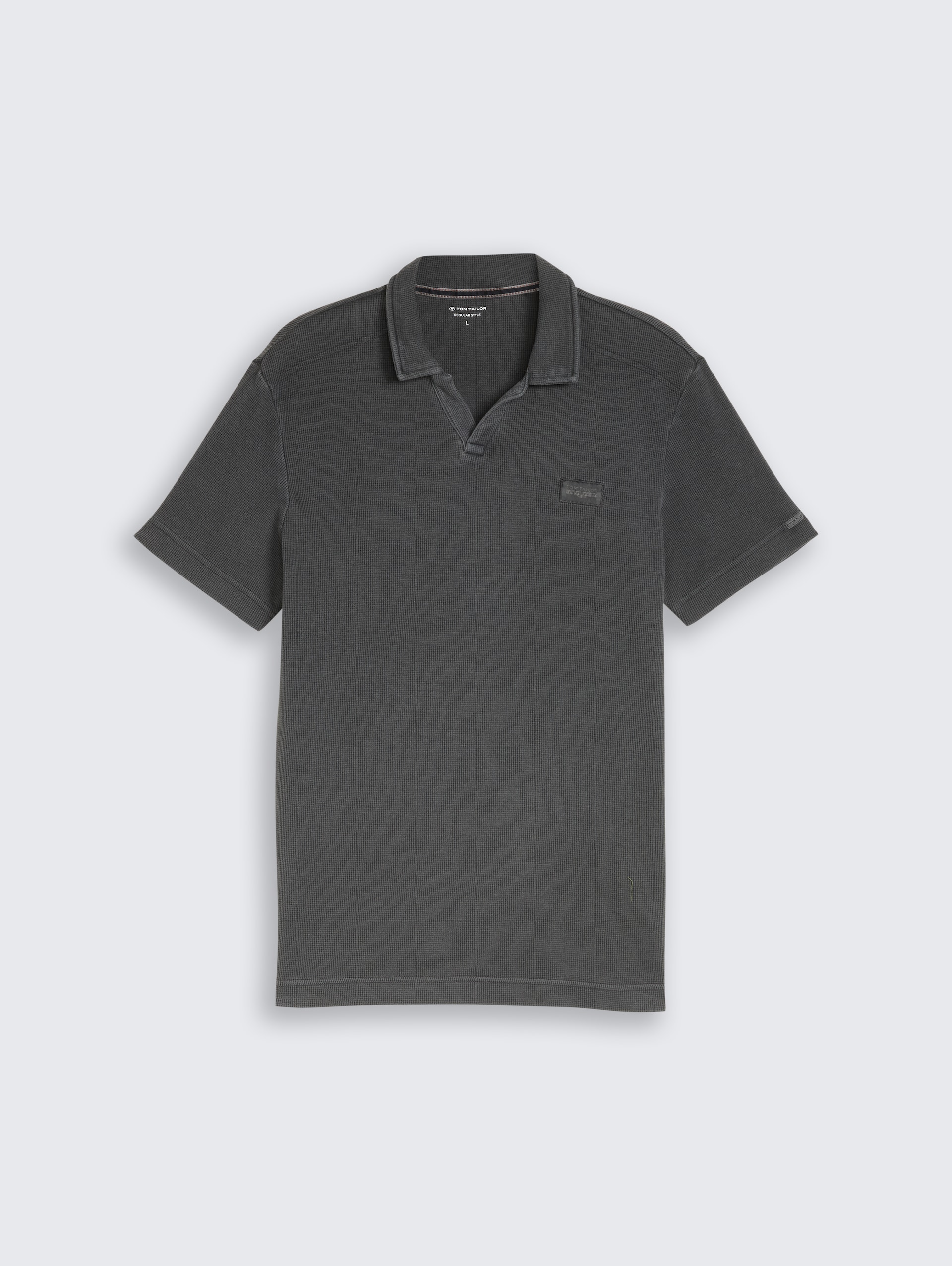Resort poloshirt in used-look - Tarmac Grey