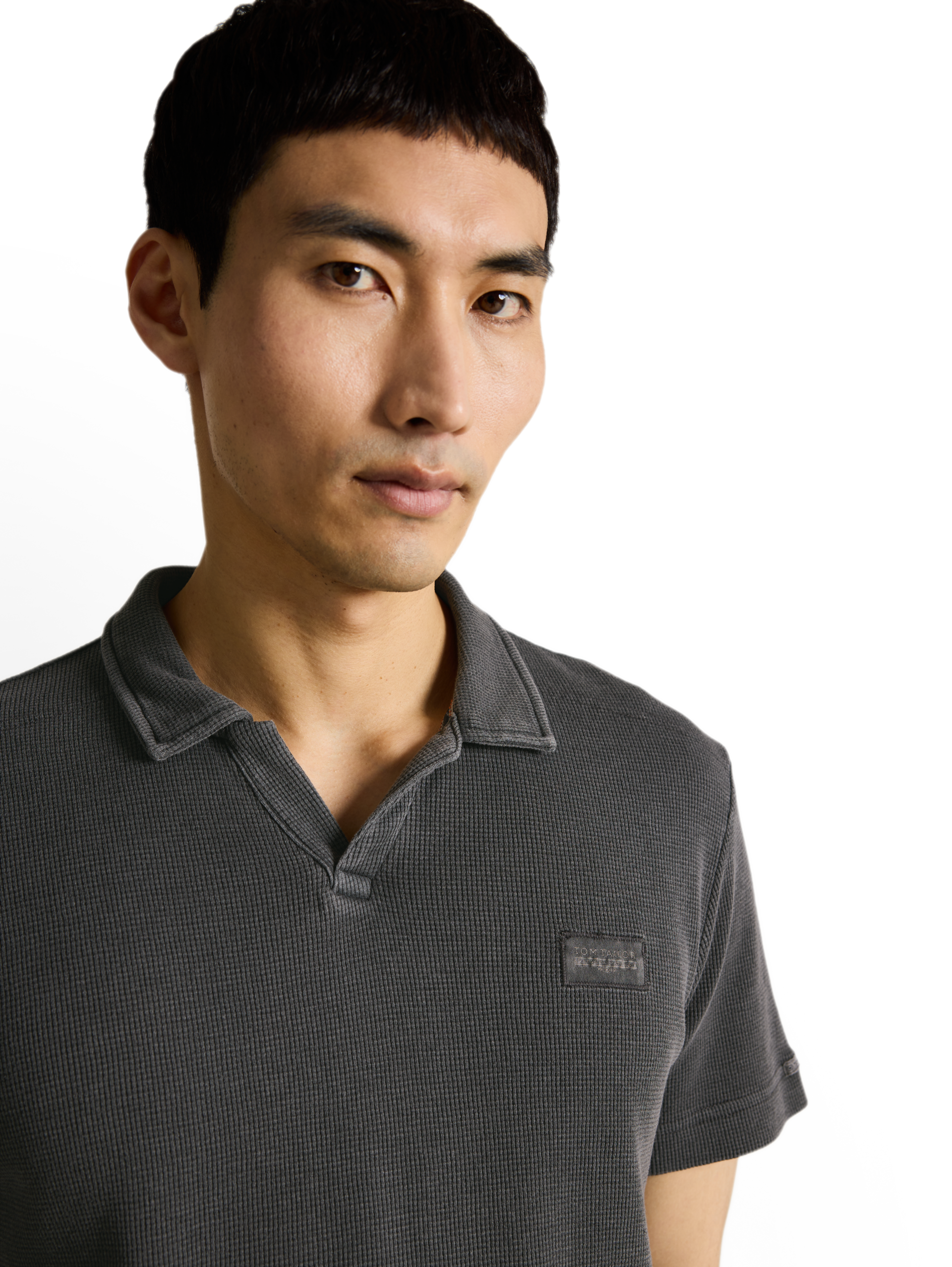 Resort poloshirt in used-look - Tarmac Grey