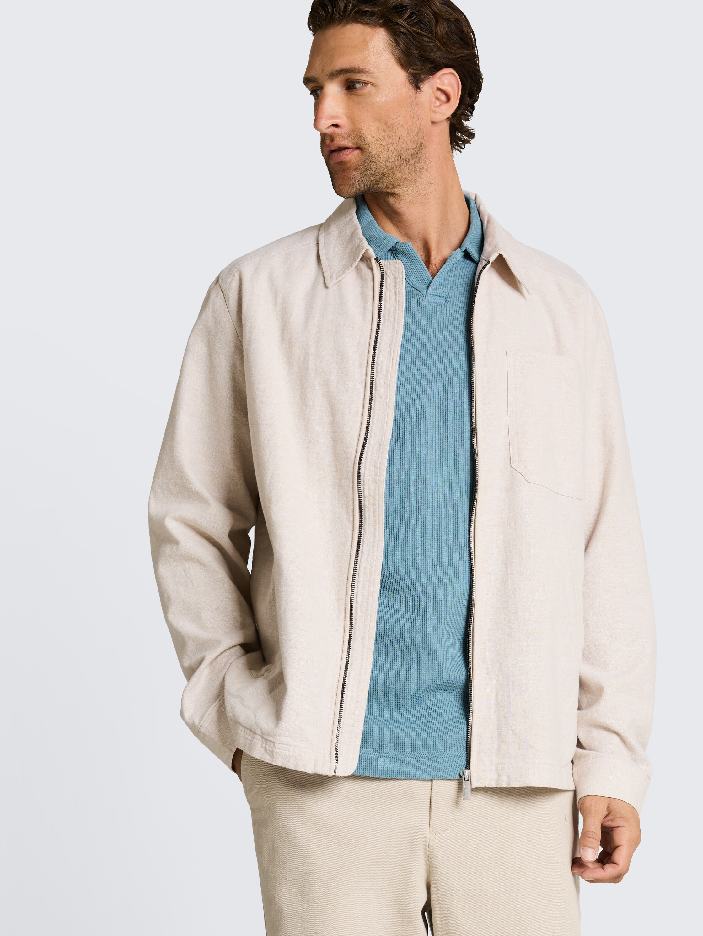 Resort Poloshirt im Used-Look - mountain_spring_blue - 