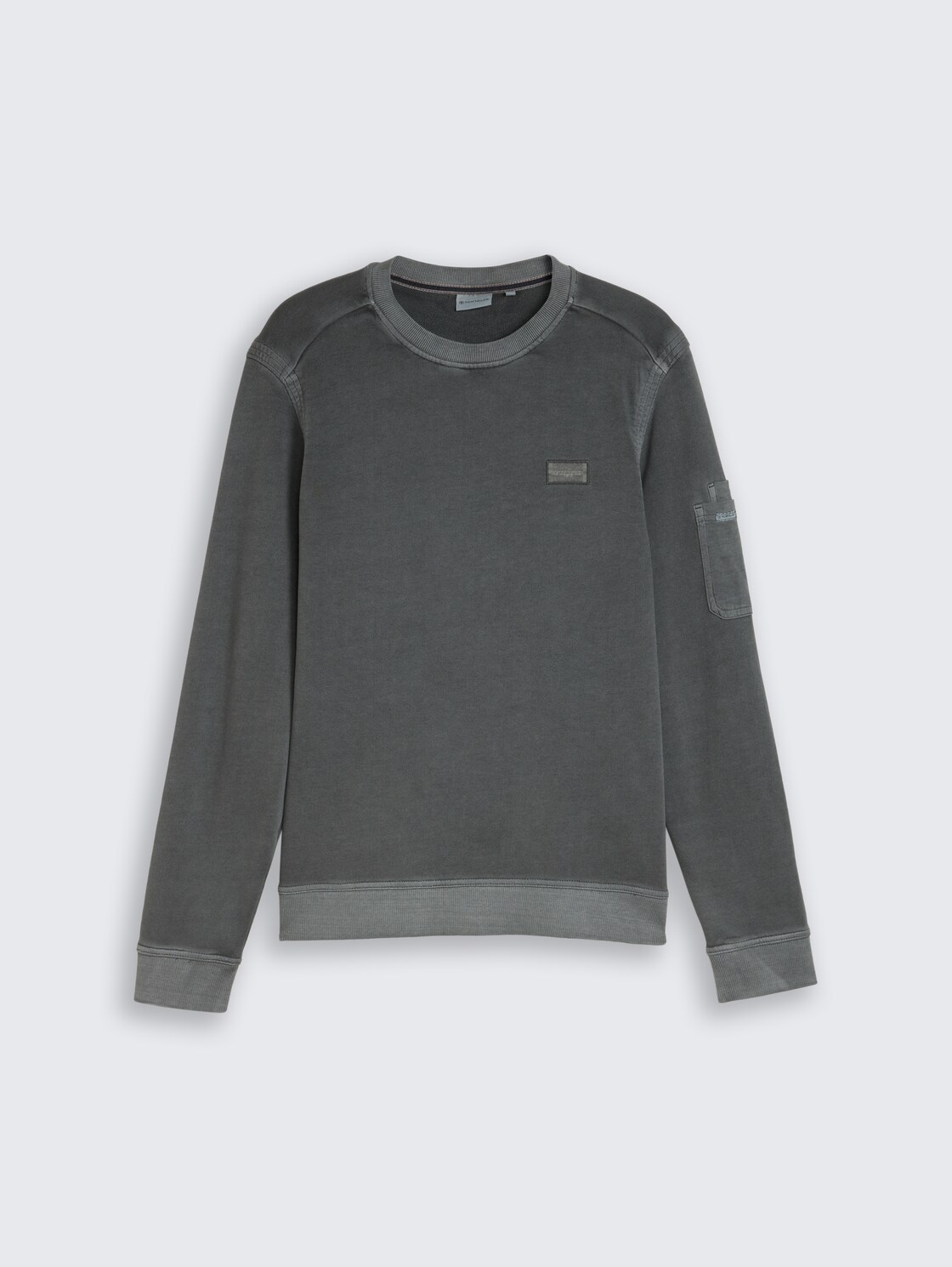 Sweatshirt mit Ärmeltasche - Tarmac Grey - Vorder-Produkt-Ansicht