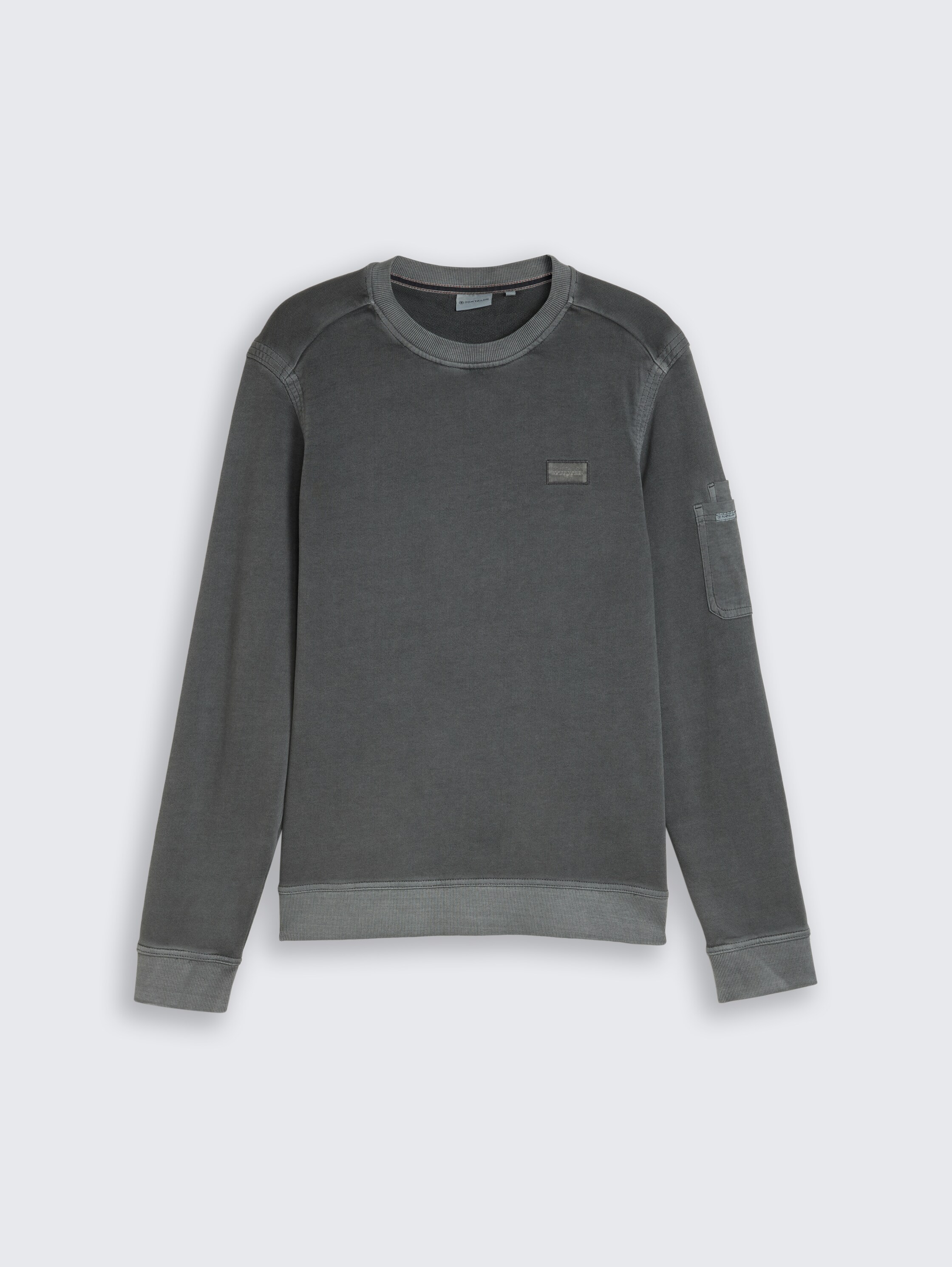 Sweatshirt met zak op de mouw - Tarmac Grey - Product vooraanzicht