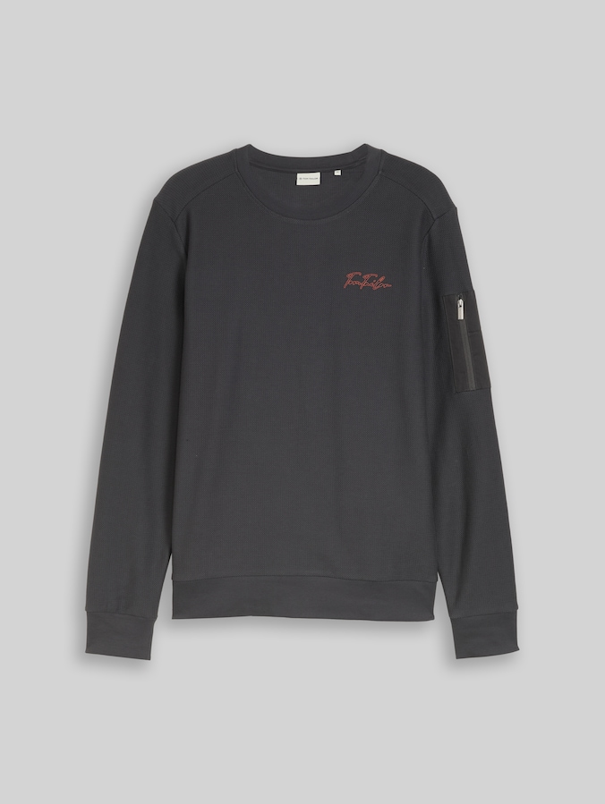 Sweatshirt mit Reißverschlusstasche von Men, Tarmac Grey