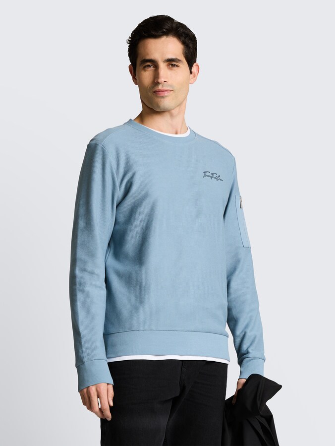 Sweatshirt with zip pocket by Men, mountain spring blue