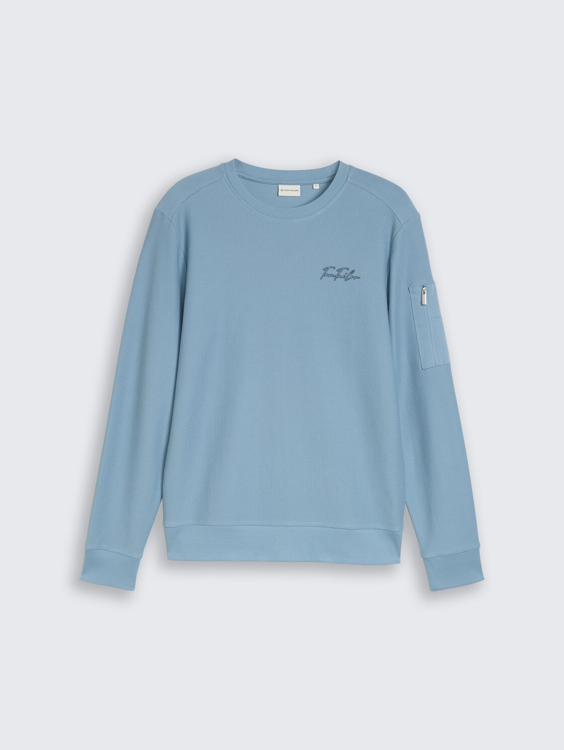 Sweatshirt mit Reißverschlusstasche - mountain spring blue - Vorder-Produkt-Ansicht