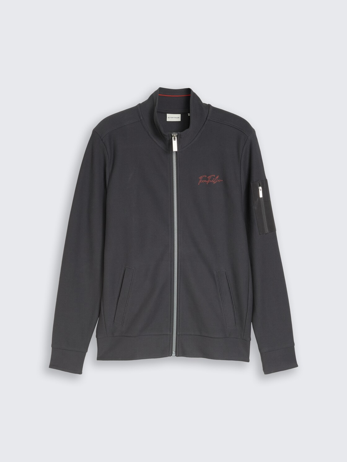 Sweatjacke mit Stehkragen - Tarmac Grey - Vorder-Produkt-Ansicht