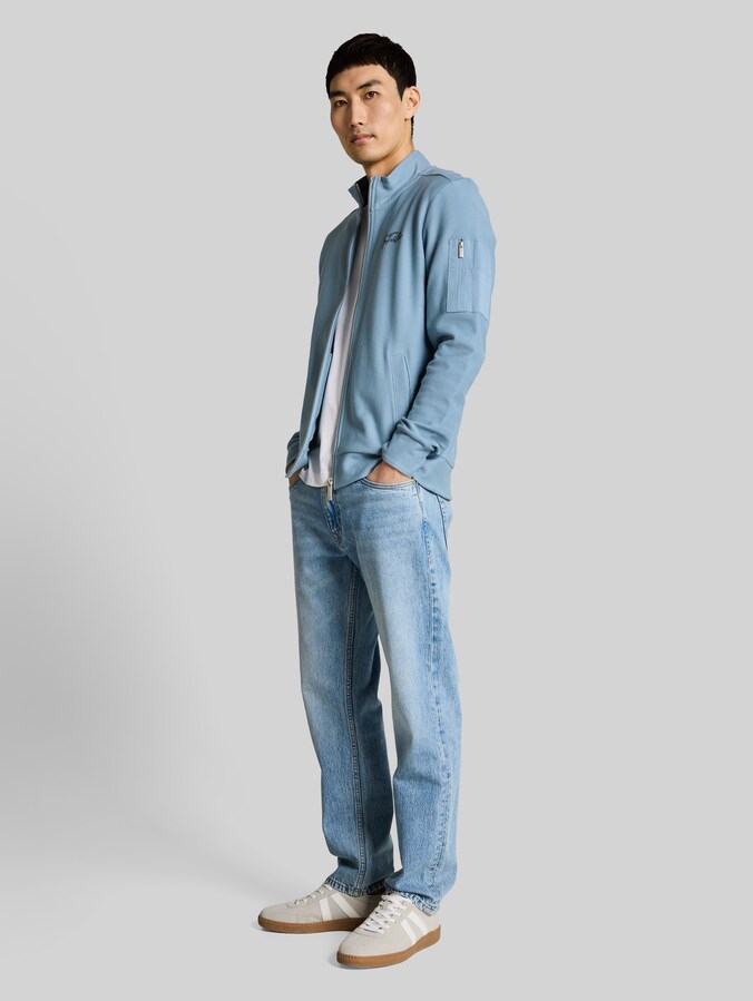 Sweatjacke mit Stehkragen von Men, mountain spring blue