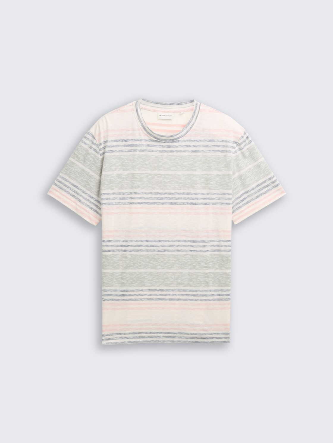 T-Shirt mit Inside-Out Streifenmuster - rose teal multi color stripe - Vorder-Produkt-Ansicht