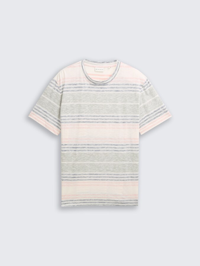 T-Shirt mit Inside-Out Streifenmuster von Men, rose teal multi color stripe