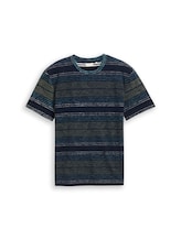 Ausgewählt, T-Shirt mit Inside-Out Streifenmuster von Tom Tailor, grün