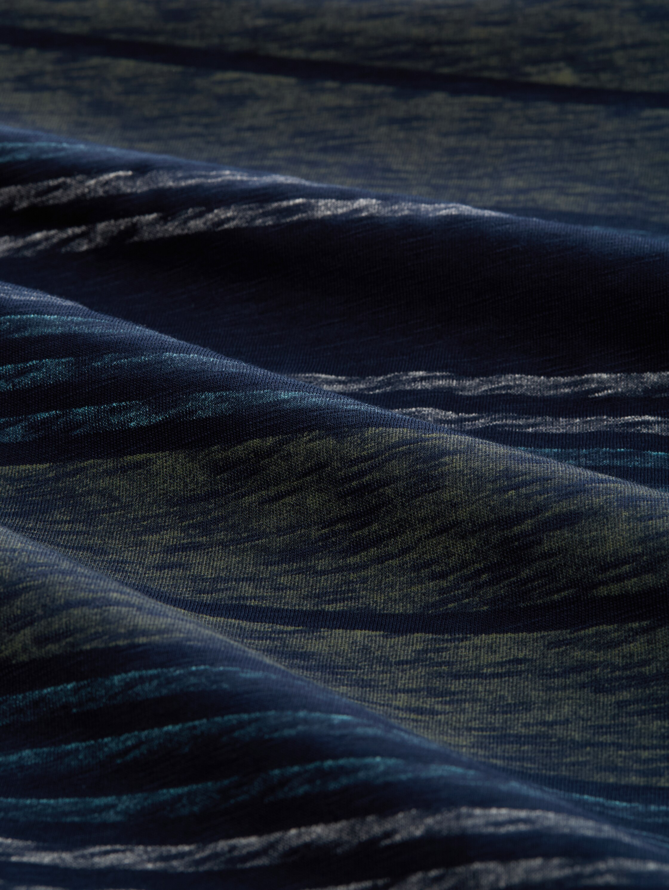 T-shirt with inside-out stripe pattern - deep_leaf_green_multi_stripe - 