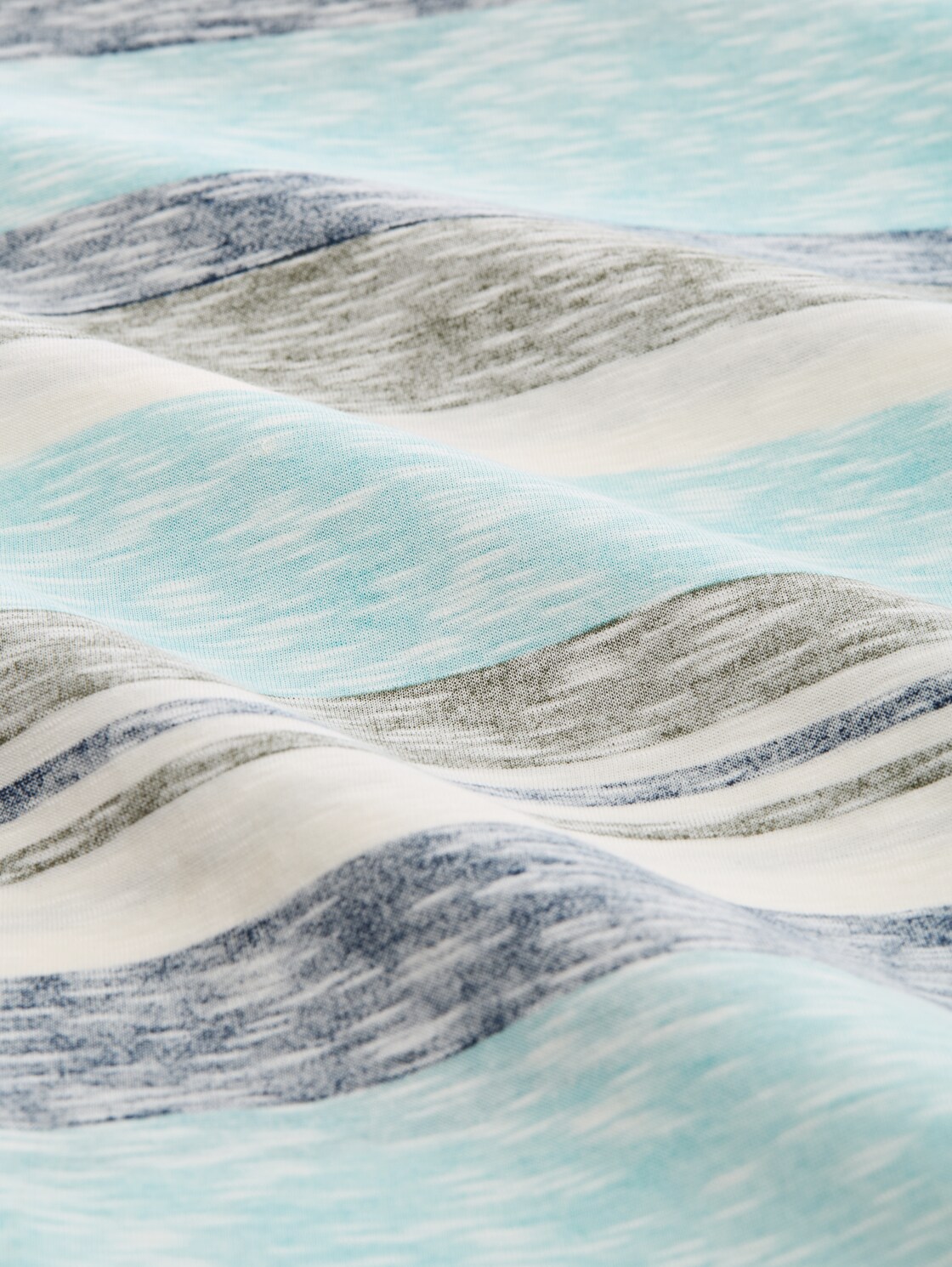 T-Shirt mit Inside-Out Streifenmuster - river teal multi color stripe - Material-Ansicht