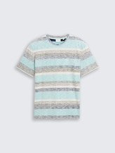 T-Shirt mit Inside-Out Streifenmuster - river teal multi color stripe - Vorder-Produkt-Ansicht