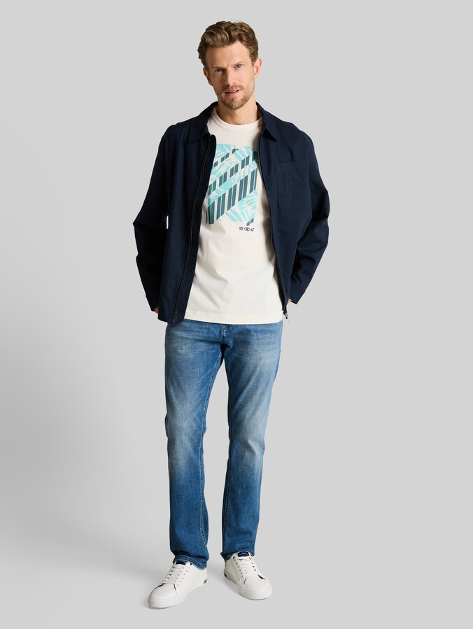 T-Shirt mit Print von Men, Gardenia White