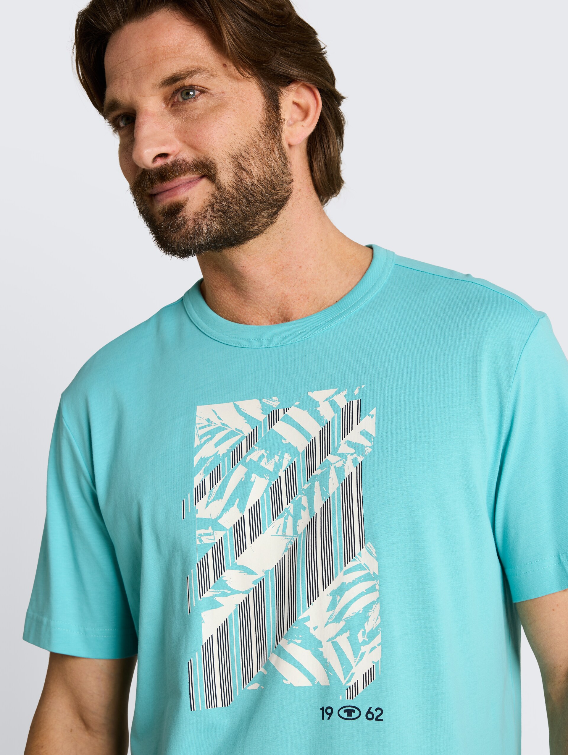 T-shirt with print - river teal - Detail model view