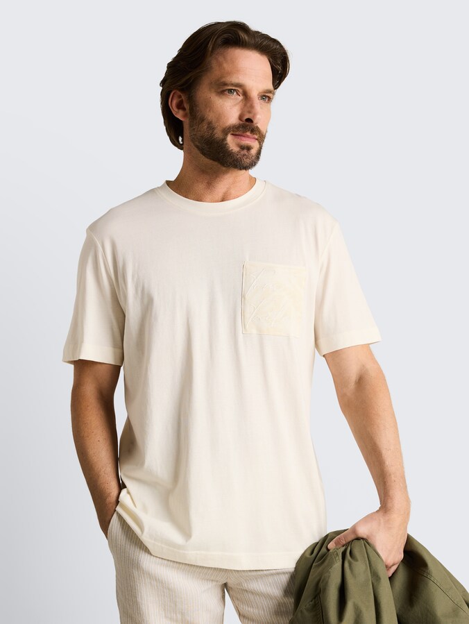 T-Shirt mit Brusttasche von Men, Gardenia White