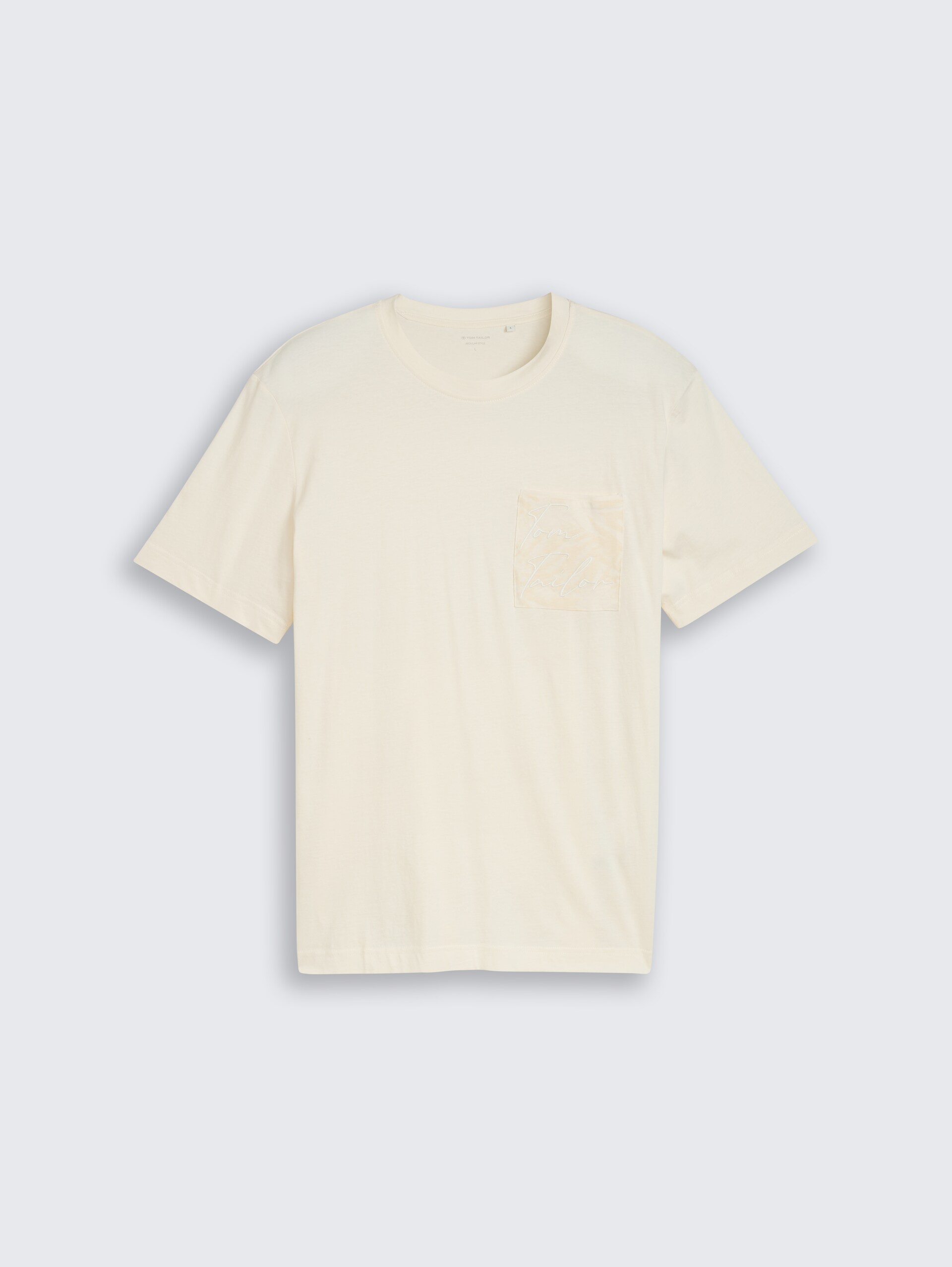 T-shirt avec poche poitrine - Gardenia White - Vue de face du produit