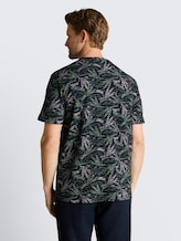 T-Shirt mit Palmenprint - navy green palm design - Auschnitt Model-Rückansicht