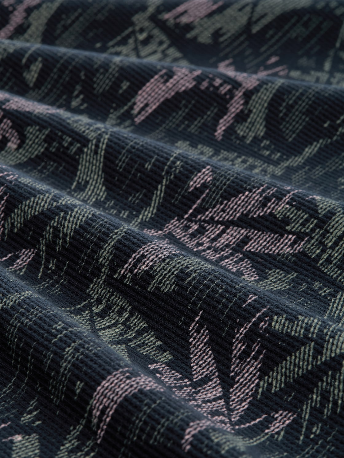 T-Shirt mit Palmenprint - navy green palm design - Material-Ansicht