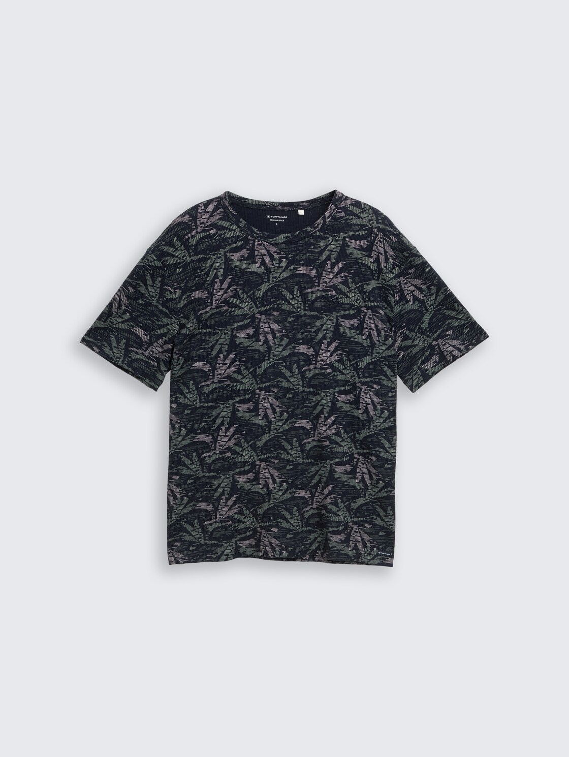 T-Shirt mit Palmenprint - navy green palm design - Vorder-Produkt-Ansicht
