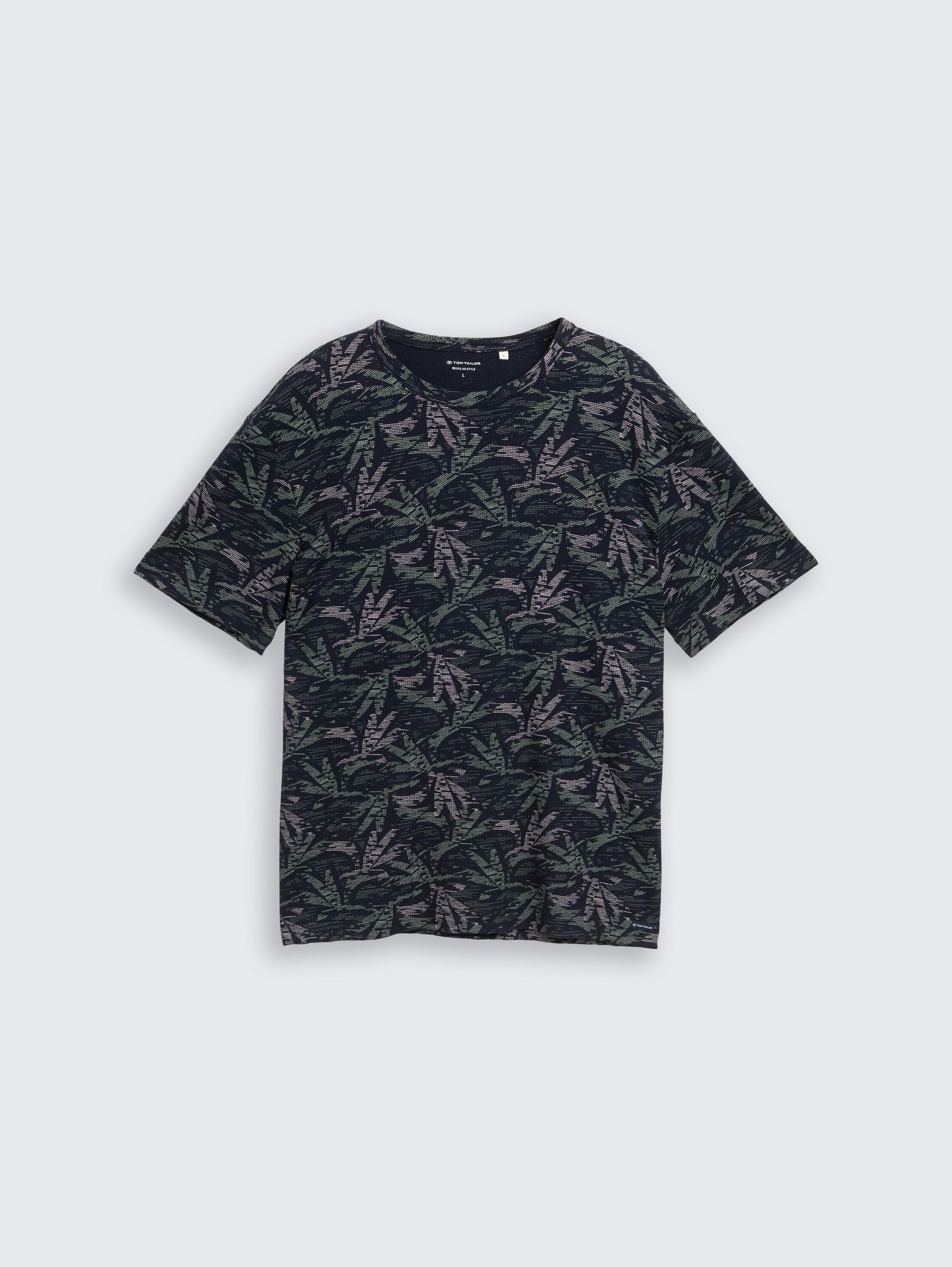 T-Shirt mit Palmenprint - navy_green_palm_design - 