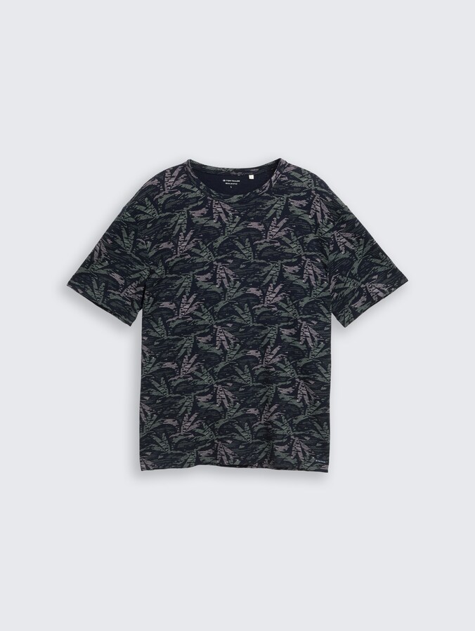 T-Shirt mit Palmenprint von Men, navy green palm design