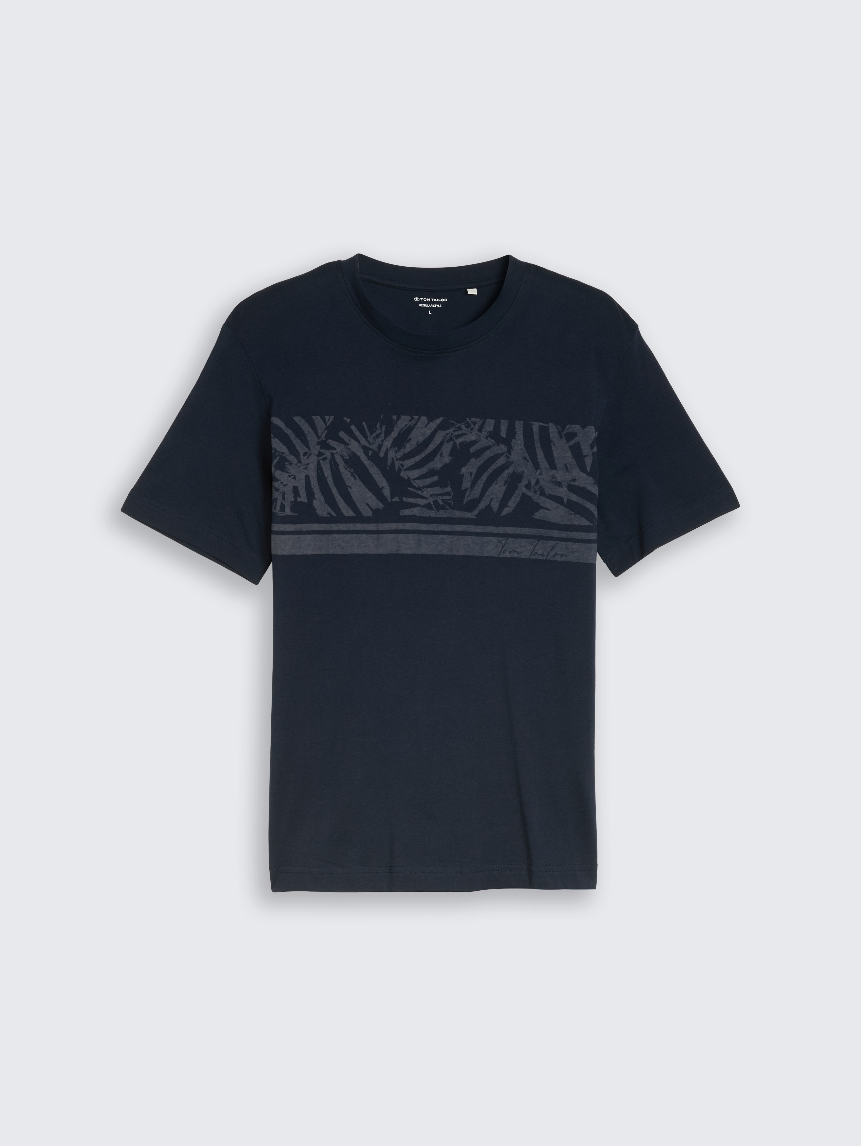 T-shirt met inside-out print door Men, sky captain blue