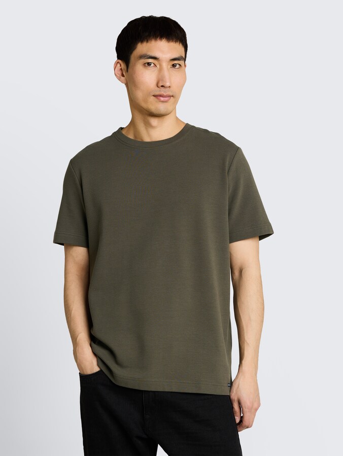 T-Shirt aus Baumwolle von Men, leaf green ottoman