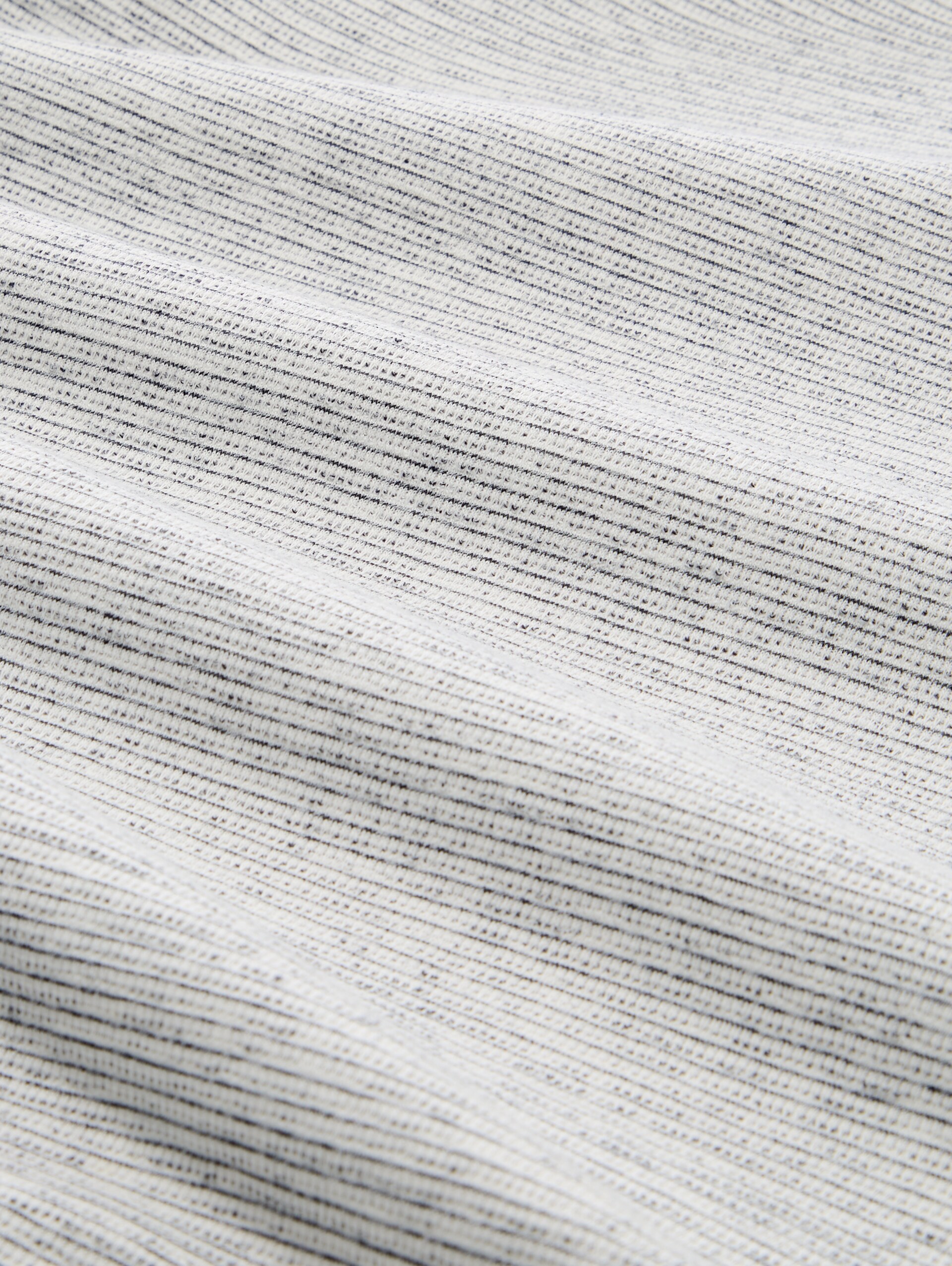 Henley T-shirt in melange look - white navy inject stripe - Material view