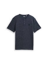Ausgewählt, Henley T-Shirt in Melange-Optik von Tom Tailor, blau